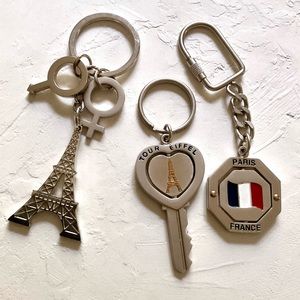 3 pack Parisian French keychains